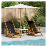 vidaXL Gartenstuhl 61,5 x 123 x 82 cm schwarz 2 St.