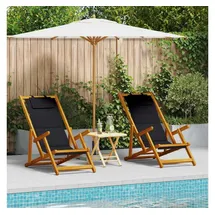 vidaXL Gartenstuhl 61,5 x 123 x 82 cm schwarz 2 St.