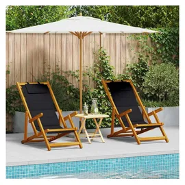 vidaXL Gartenstuhl 61,5 x 123 x 82 cm schwarz 2 St.