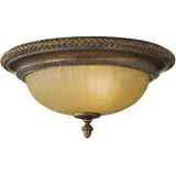 Elstead Lighting Deckenleuchte, Wohnzimmerleuchte Stahl Glas Gold-Bronze D 34,3 cm 2 Flammig