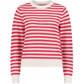 Betty & Co Strickpullover mit Struktur Rot/Weiß 36