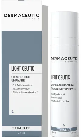 Dermaceutic Light Ceutic Nachtcreme Fahle Haut Unregelmäßiger Teint Glykolsäure Phytinsäure 40ml