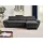 vente-unique Ecksofa Leder mit Schlaffunktion - Ecke Rechts - Anthrazit - JONOVA