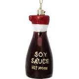 SIKORA Soja Sauce Flasche besondere Weihnachtskugel Glas Christbaumschmuck Deko Figur Weihnachten Anhänger Ornament - Trend Line - BS544