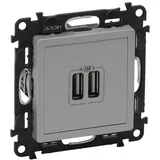 Legrand USB-Steckdose 2-fach Grau 1 St.