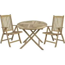Garden Pleasure Sitzgruppe SOLO, natur Holz, 3-teilig
