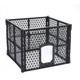 Lanco – 4-teiliger Kunststoffkäfig mit Tür. Einfache Montage und Übertragung. Beständig. Für Innen- und Außenbereiche. Maße: 4 Paneele von 90 x 90 x 67 cm.