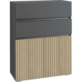 Home Affaire Wisla Midischrank 76 x 98 x 35 cm Schwarz/Grau