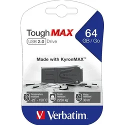 Verbatim Speicherstick USB 2.0 64 GB ToughMAX, schwarz, Lesegeschwindigkeit: bis 12 MB/s, Schreibgeschwindigkeit: bis 5 MB/s