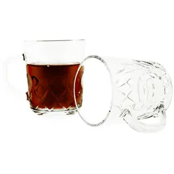 Almina Neva 6er Gläser-Set für Tee, Kaffee 230 ml Transparent mit Muster