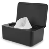 Feuchttücher Box Babys, Nachfüllbare Feuchtuchspender Feuchtes Toilettenpapier mit Deckel, Für Haushalt, Bad, Reise, Kompatibel mit Feuchtes Toilettenpapier & Allzwecktüchern, Schwarz