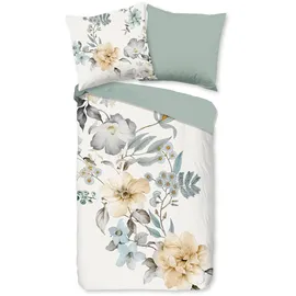 Muller Textil Celina1 Blumen Grün 155 x 220 cm + 2 x 80 x 80 cm
