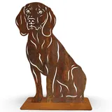 Terma Stahldesign Rost Hund Lebensgroß Bayerischer Gebirgsschweißhund BGSHandmade Germany tolle Gartendeko aus Metall Figur deko Geschenk Rostfigur Gartenfigur hundegrab