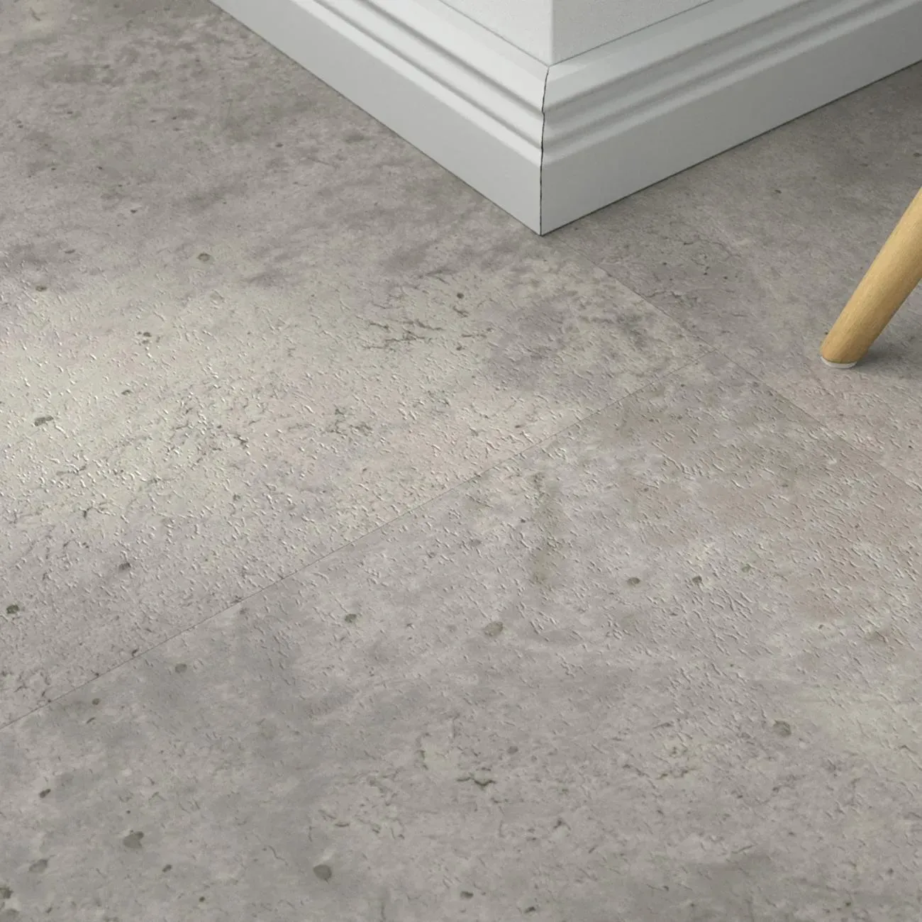 Klebe-Vinyl Industrial Concrete Grey – inkl. Dämmung & Fußleisten