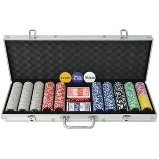 vidaXL Poker Set mit 500 Laserchips Aluminium