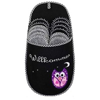 Onvaya ONVAYA® ABS Gästepantoffel | Eule | schwarz | 6er Set | Antirutsch Sohle | Hausschuhe | Filzpantoffel | 36-45 | verschiedene Farben | - Schwarz
