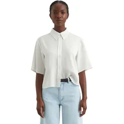 Kurzarmbluse MARC O'POLO DENIM, Damen, Gr. S, silky weiß, Obermaterial: 100% Lyocell, casual, Kurzarm, Blusen