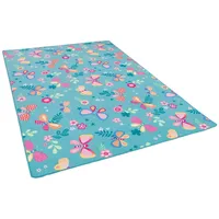 Snapstyle Kinder Spiel Teppich Schmetterling Türkis 200x200cm