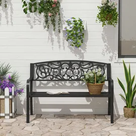 Outsunny Gartenbank 126 x 60 x 85 cm schwarz