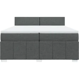 vidaXL Boxspringbett mit Matratze Dunkelgrau 200x200 cm Stoff