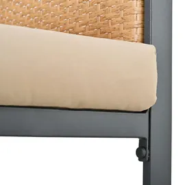 stilvora Garten Essgruppe Mit 1 Tisch Und 6 Sesseln, Hohe Rückenlehne Und Abnehmbare Kissenbezüge, Rattan Und Stoff, Braun