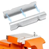 Magnetische Schraubstock Schutzbacken 150mm – Aluminium Schonbacken Schraubstock mit V-Nut, Stark Magnetisch, Anti-Rutsch und Werkstückschonend, Präzise Spannbacken für Werkbank und Metall