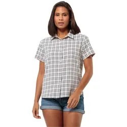 Jack Wolfskin Wanderbluse Febla Shirt (feuchtigkeitsregulierend, atmungsaktiv) Kurzarm nachtblau/weiss Damen