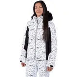 Rossignol Staci Puffy Damen Kapuzenjacke weiß/schwarz - XL