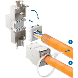 deleyCON 24 Port Patchpanel Set Patchfeld Modular 1 HE 19" Zoll Rackeinbau + 24x RJ45 Keystone Module CAT6a Kompatibel mit CAT5 CAT6 CAT7 LAN Netzw...