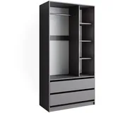 Vicco Kleiderschrank Elmo 100 x 200 x 50 cm Anthrazit