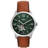 Fossil Herren Analog Automatik Uhr mit Leder Armband ME3265