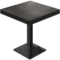BPY | Bistro Tisch | 70 x 70 x 81 cm | Quadratisch | Schwarzer Rand | Wenge / Schwarz