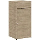 vidaXL Gartenschrank, Geräteschrank mit viel Stauraum, Beistellschrank Schrank mit Türen, Balkonschrank Terrassenschrank, Beige Poly Rattan