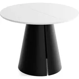 WFL GROUP Esstisch Weiß, Holzwerkstoff, 8-Sitzer, Rund,Rund, 100x76x100 cm, Esszimmer, Tische, Esstische