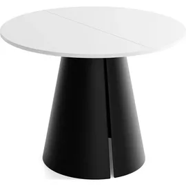 WFL GROUP Esstisch Weiß, Holzwerkstoff, 8-Sitzer, Rund,Rund, 100x76x100 cm, Esszimmer, Tische, Esstische