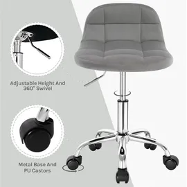 Woltu Bürohocker Samt Hellgrau