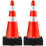 Vevor Sicherheitskegel, Verkehrskegel, 20,3 x 76,2 cm, orange, reflektierende Kragen, Straßenkegel