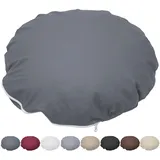 Nurtextil24 Kissen Rund 30cm Ø Durchmesser Anthrazit 100% Baumwolle Bodenkissen Sitzkissen mit Füllkissen Rundkissen Stuhlkissen Bettkissen Sofakissen Kopfkissen Dekokissen Rückenkissen Waschbar