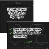 Daewoo Backofen-Set Schwarz Hydrolyse Glaskeramikkochfeld 78 cm