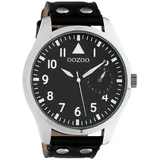 Oozoo Unisex Armbanduhr Timepieces Analog Leder schwarz UOC10328