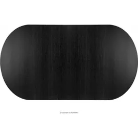 Konsimo Esstisch ausziehbar bis 200cm oval "ALTIS", Schwarz, Furnier, Classic, 200-300x76,5x100 cm - Schwarz