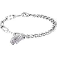 Lacoste CROCODILE Armkette Edelstahl rosa 19 cm