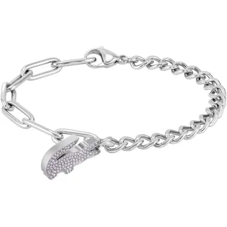 Lacoste CROCODILE Armkette Edelstahl rosa 19 cm