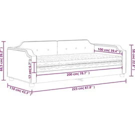 vidaXL Tagesbett 100 x 200 cm Schwarz