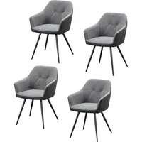 Hti-Living Esszimmerstuhl 4er Set Anthrazit/Grau Joschka