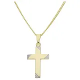 JuwelmaLux Kreuzanhänger JuwelmaLux Kreuz Anhänger 333/000 (8 Karat) Gold und Weißgold JL14-02- (1-tlg) silberfarben