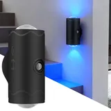 Kertaym 2 Stück Treppenlicht Mit Bewegungsmelder, USB Nachtlicht Mit 1200mAh Akku, RGB-Farbwechsel Und Dreifarbverlaufsmodus Für Treppenbeleuchtung/Nachtlicht (Schwarz)