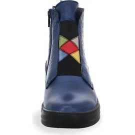 Gemini Damen Stiefelette Leder Textur mehrfarbig Plateau Keilabsatz 033652-02, Größe:42 EU