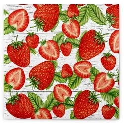 Sovie HORECA Serviette Erdbeeren aus Linclass® Airlaid 40 x 40 cm, 50 Stück Früchte Erdbeeren