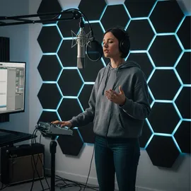 Relaxdays Akustikpaneel Relaxdays Schwarz 18 St. 30 x 26 cm